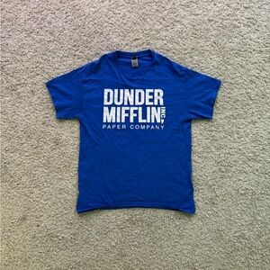 2000s Slogan The Office Short-Sleeve Merch T-Shirt - Blue Size Small Men’s